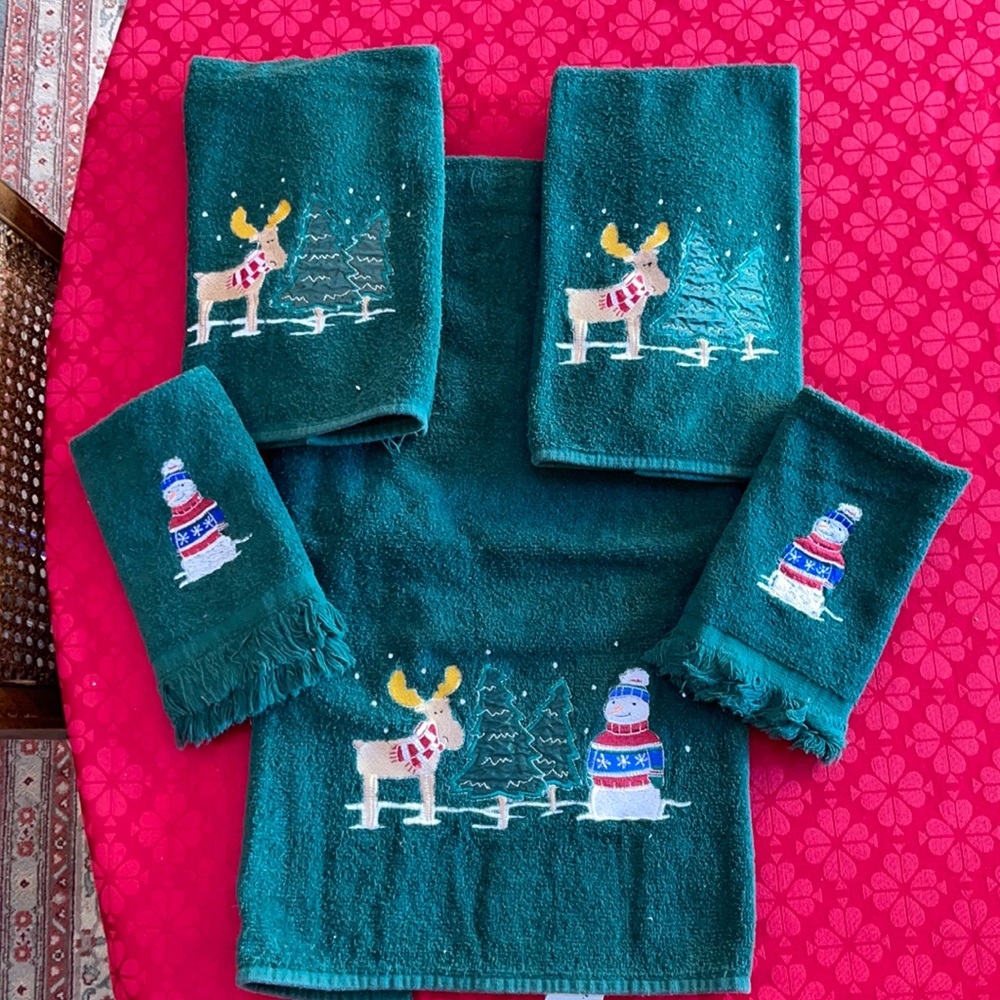 5piece Holiday decorative towel set